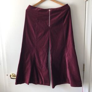 CodeXMode Cropped Wide Leg Velveteen Trousers  M